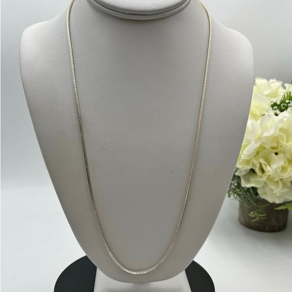 Sterling Silver 925 Italy Milor Square Diamond Cut‎ Chain Necklace 13 grams 23”